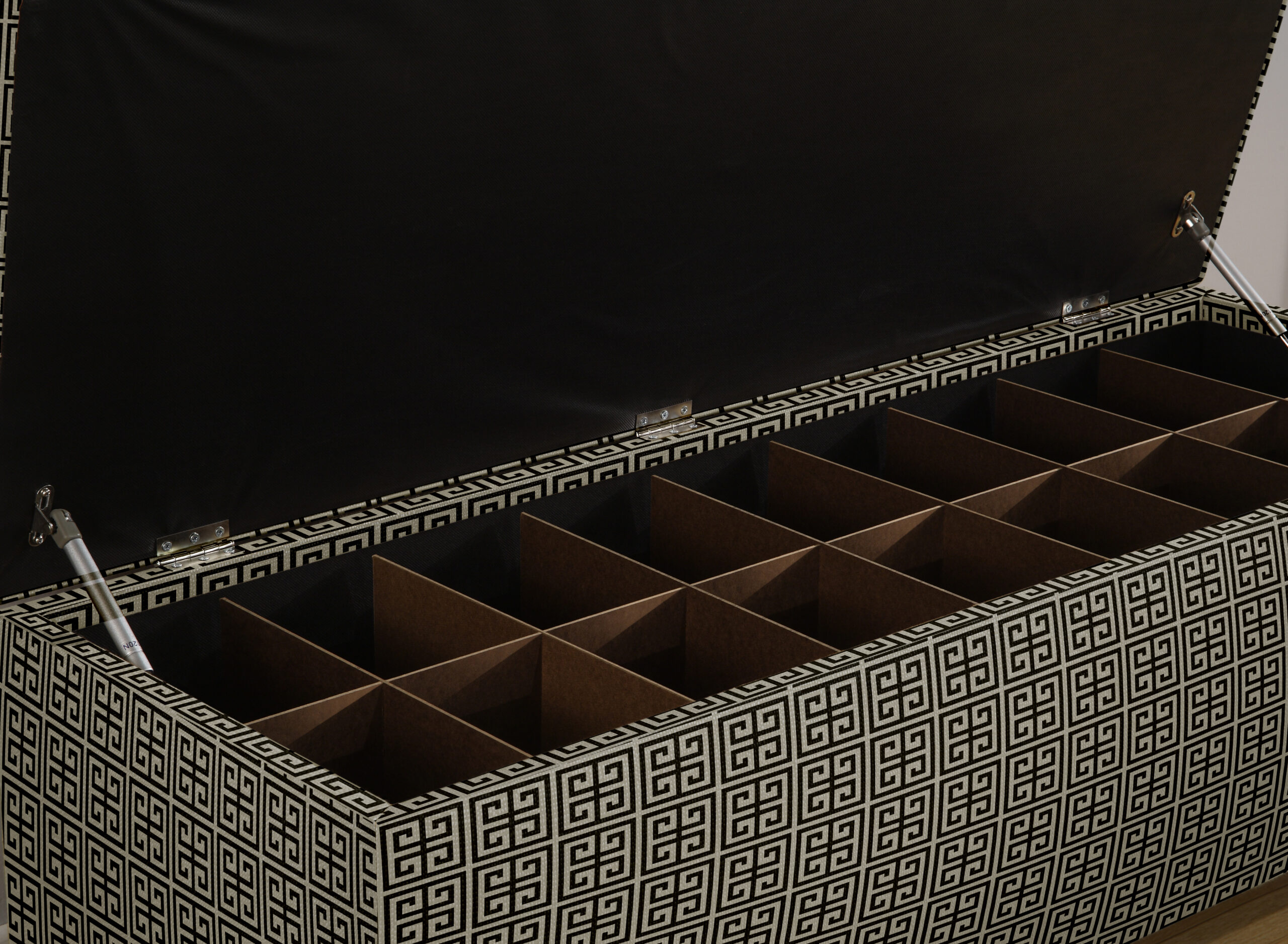 shoe storage with slots and dividers