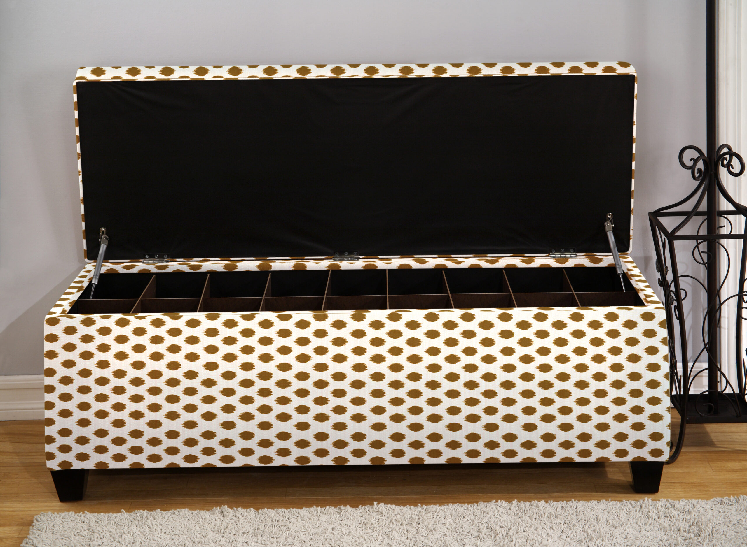 open shoe storage bench