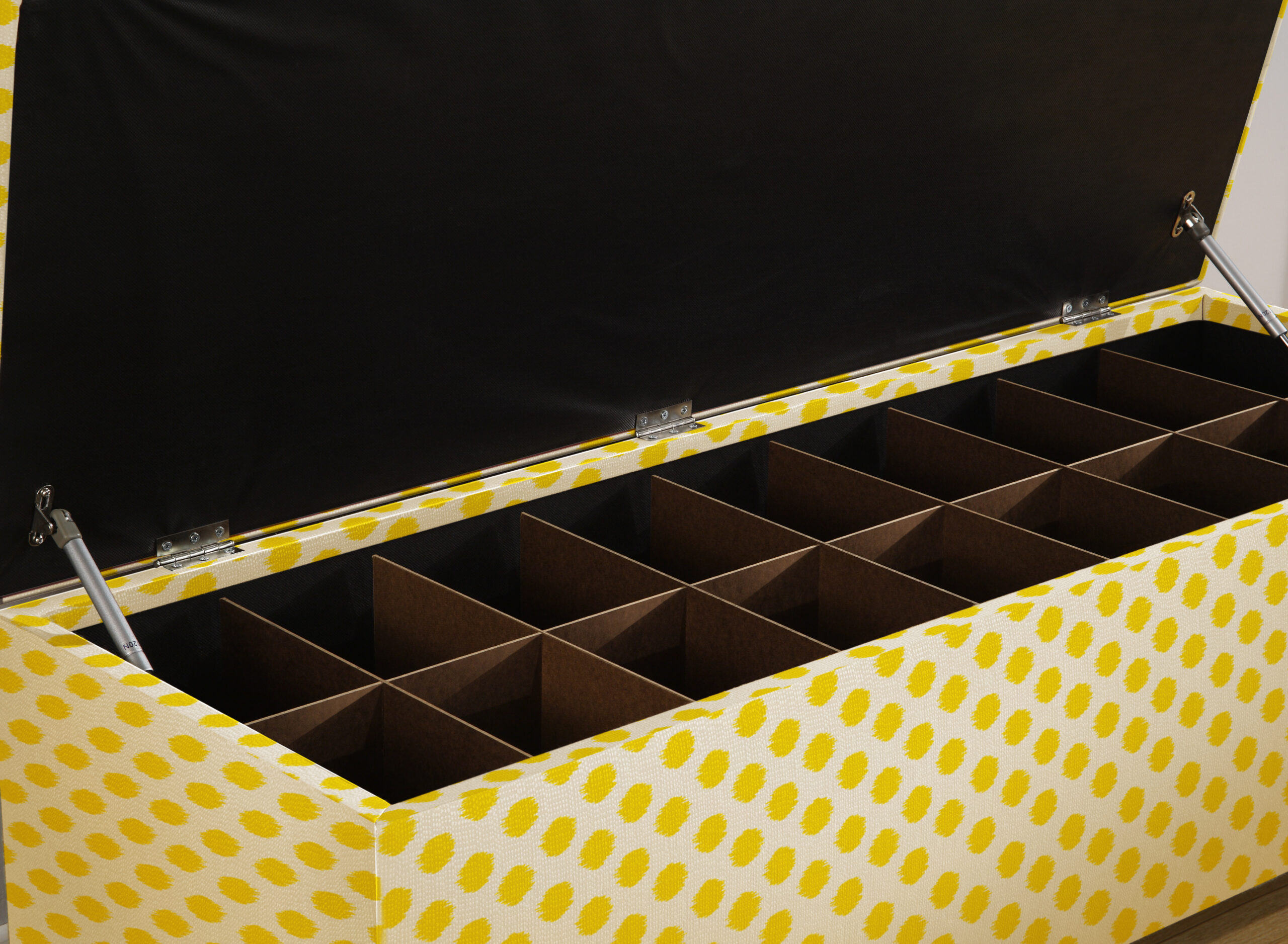 shoe storage bench with slots yellow