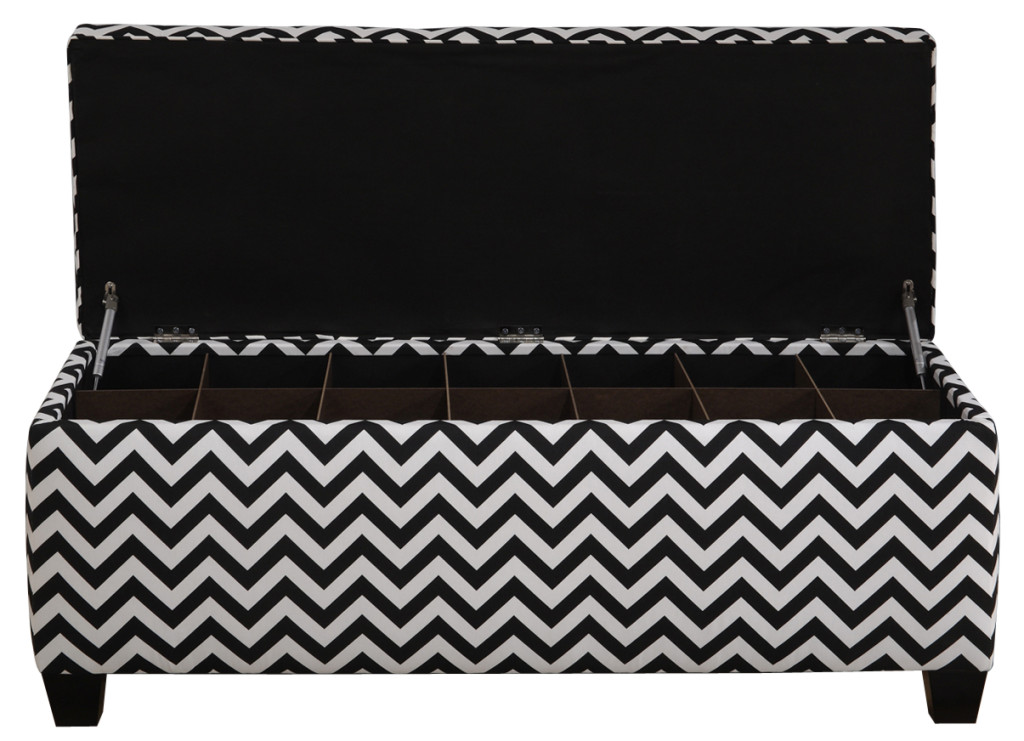 ZigZag Button Tufted Shoe Storage Bench The Sole Secret The Secret