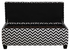 shoe storage bench with black and white pattern